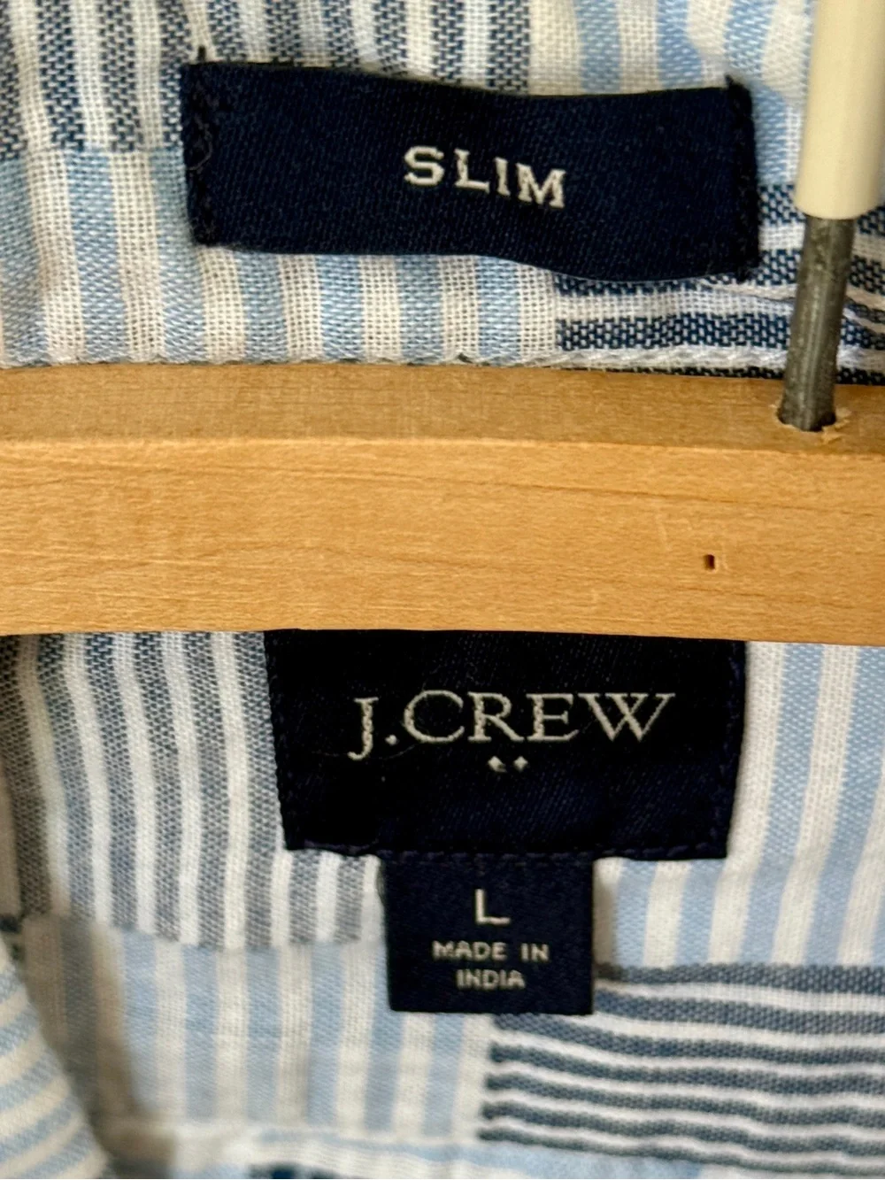 J. Crew Light Blue and Navy Check Button-Up Shirt